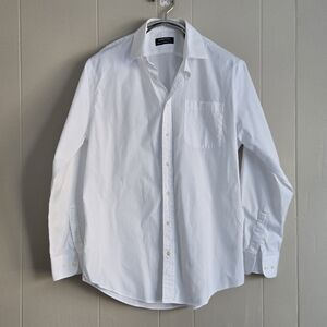 Nordstrom Men's White Button Up Shirt Supima Cotton Non Iron Traditional Fit 16